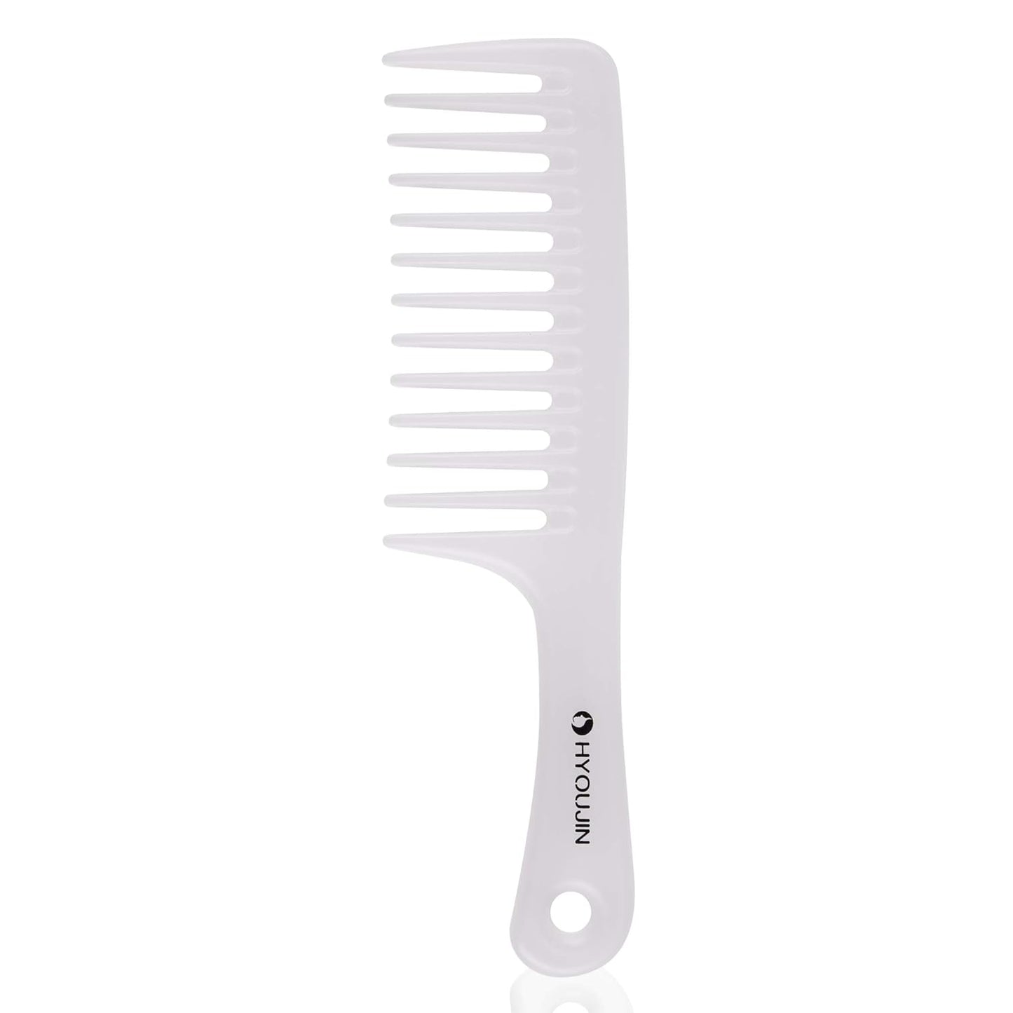 Large Wide Tooth Comb Detangling for Curly,Wet,Dry Hair,White | Smooth Teeth Hair Comb for Women,Men,Shower,Detangler Brush for Reduce Hair Loss and Dandruff & Headache-Minimal Breakages