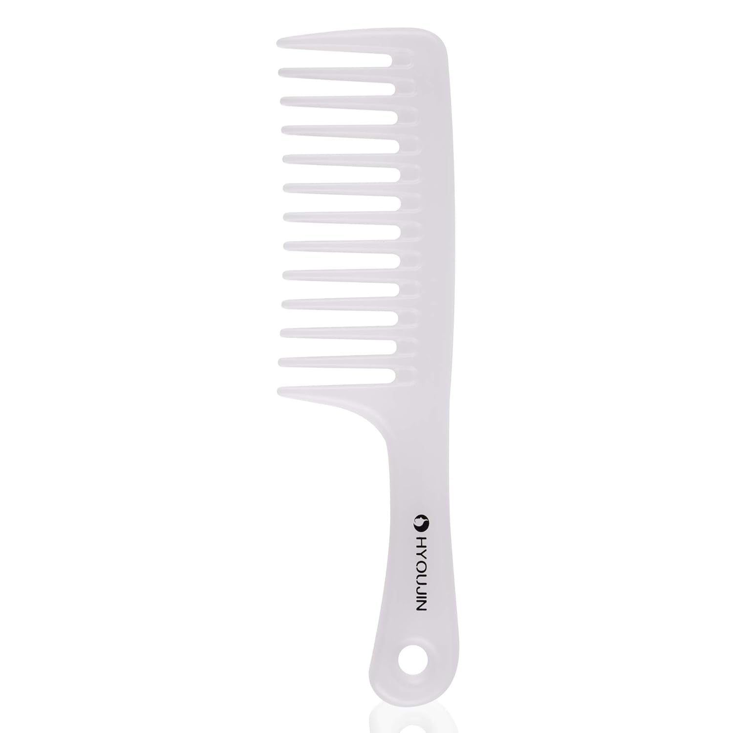 Large Wide Tooth Comb Detangling for Curly,Wet,Dry Hair,White | Smooth Teeth Hair Comb for Women,Men,Shower,Detangler Brush for Reduce Hair Loss and Dandruff & Headache-Minimal Breakages