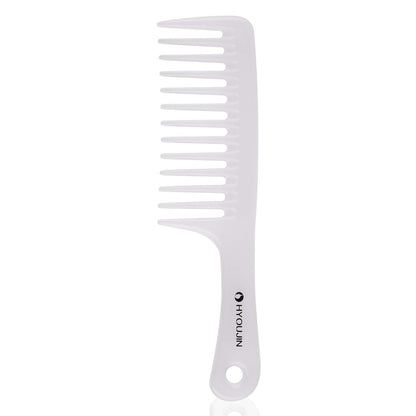 Large Wide Tooth Comb Detangling for Curly,Wet,Dry Hair,White | Smooth Teeth Hair Comb for Women,Men,Shower,Detangler Brush for Reduce Hair Loss and Dandruff & Headache-Minimal Breakages
