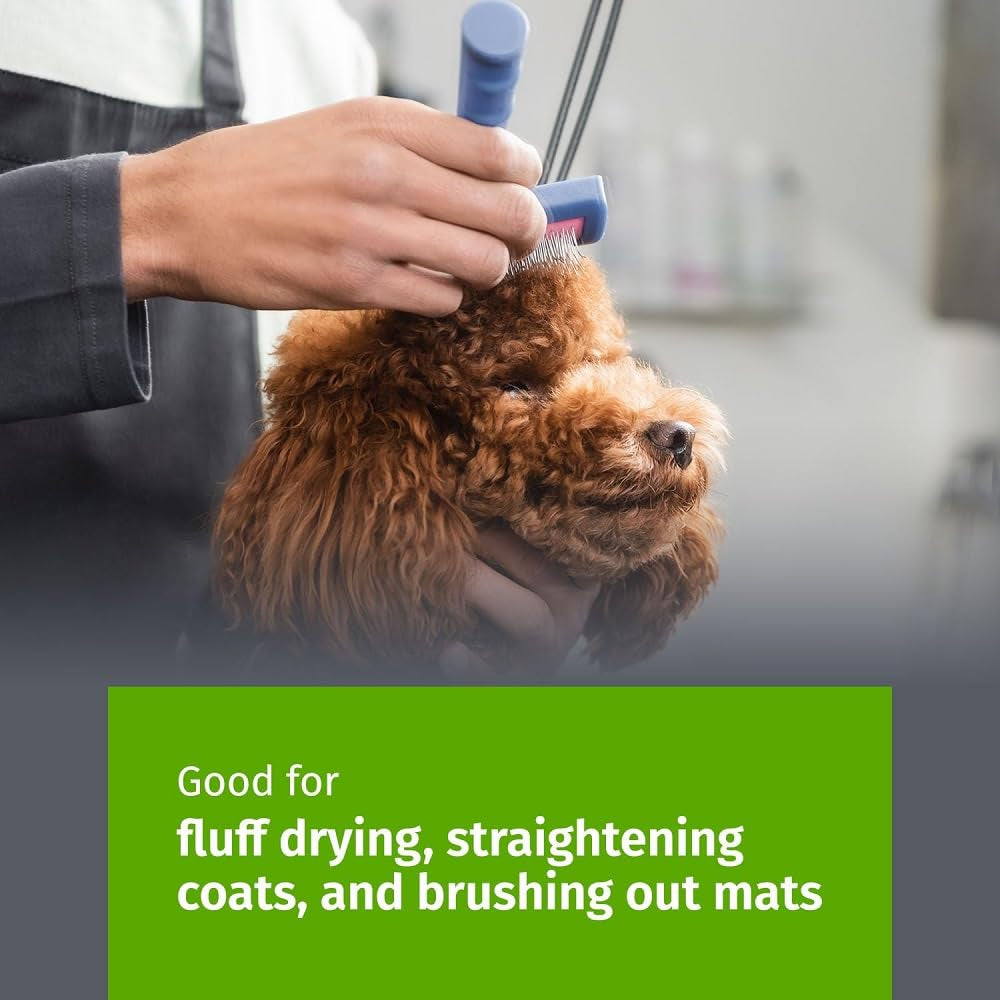 Tuffer than Tangles Slicker Brush for Dog Grooming with Long, Regular Pins, Medium Size, Perfect for Doodle Breeds, Angled Pins for Dematting, Remove Undercoat, Comfort Grip Handle