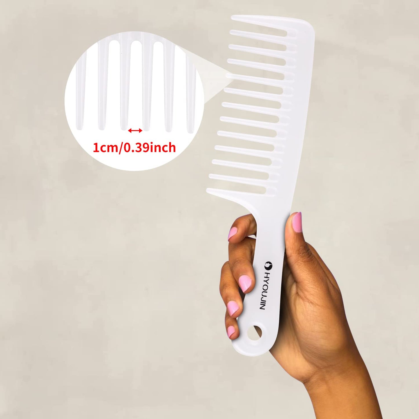 Large Wide Tooth Comb Detangling for Curly,Wet,Dry Hair,White | Smooth Teeth Hair Comb for Women,Men,Shower,Detangler Brush for Reduce Hair Loss and Dandruff & Headache-Minimal Breakages