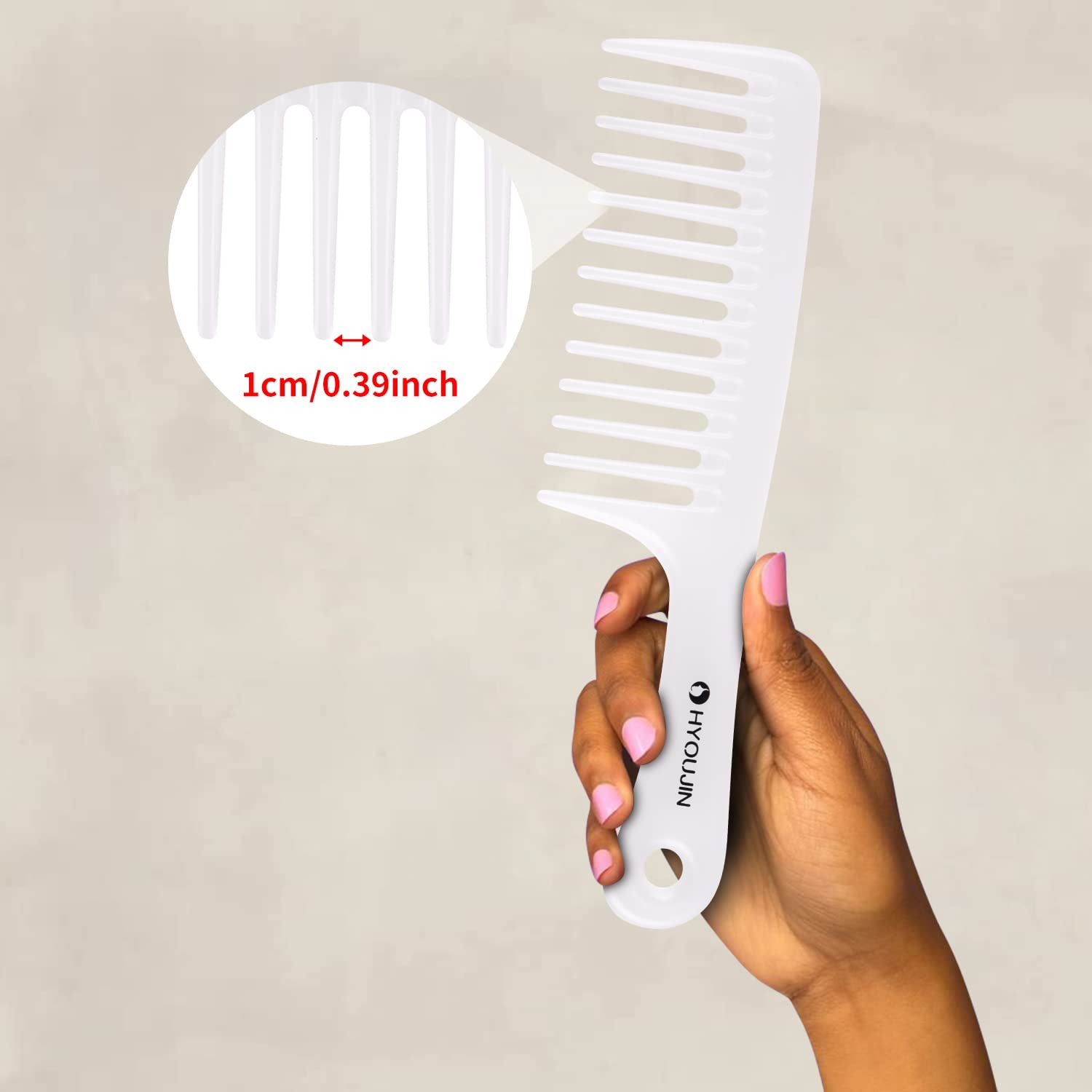Large Wide Tooth Comb Detangling for Curly,Wet,Dry Hair,White | Smooth Teeth Hair Comb for Women,Men,Shower,Detangler Brush for Reduce Hair Loss and Dandruff & Headache-Minimal Breakages