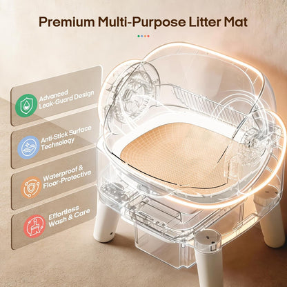 Automatic Self-Cleaning Cat Litter Box for Large Cats & Multi-Cat Homes, Smart Electric Auto Cleaning Litter Box with Litter Mat & 2 Cleaning Solutions, Ideal for Busy Homes & Apartments