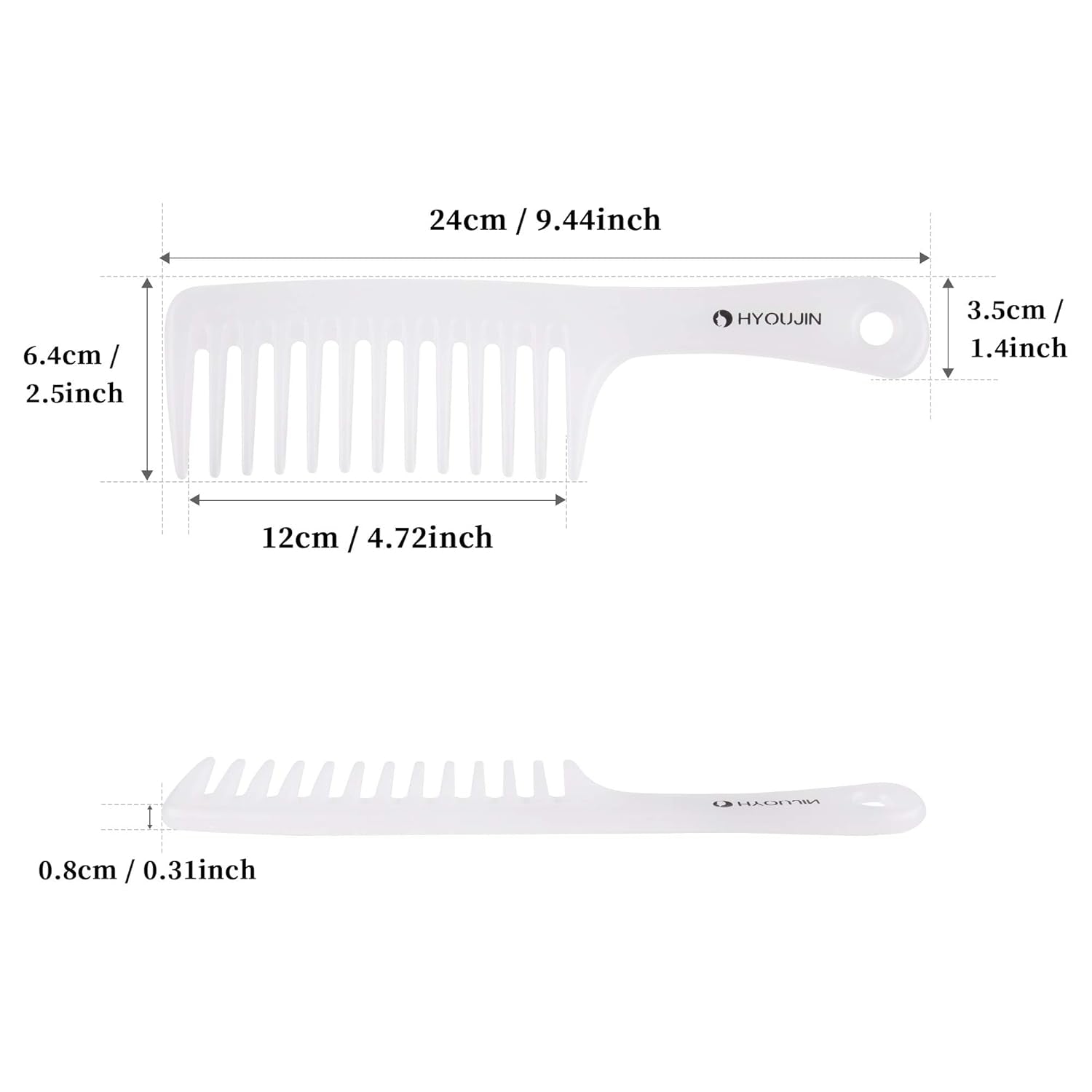 Large Wide Tooth Comb Detangling for Curly,Wet,Dry Hair,White | Smooth Teeth Hair Comb for Women,Men,Shower,Detangler Brush for Reduce Hair Loss and Dandruff & Headache-Minimal Breakages