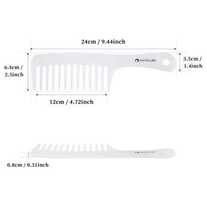 Large Wide Tooth Comb Detangling for Curly,Wet,Dry Hair,White | Smooth Teeth Hair Comb for Women,Men,Shower,Detangler Brush for Reduce Hair Loss and Dandruff & Headache-Minimal Breakages