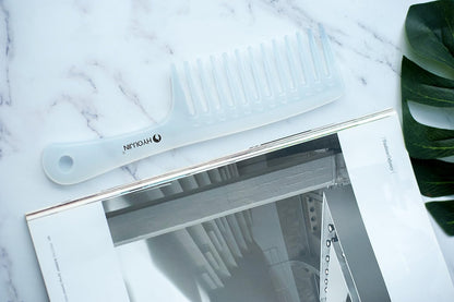 Large Wide Tooth Comb Detangling for Curly,Wet,Dry Hair,White | Smooth Teeth Hair Comb for Women,Men,Shower,Detangler Brush for Reduce Hair Loss and Dandruff & Headache-Minimal Breakages