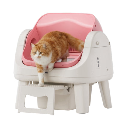 PetPivot AutoScooper 12 Automatic Cat Litter Box Self-Cleaning with Safety Protection, Liners, Front Entry Step Included, Full Grey