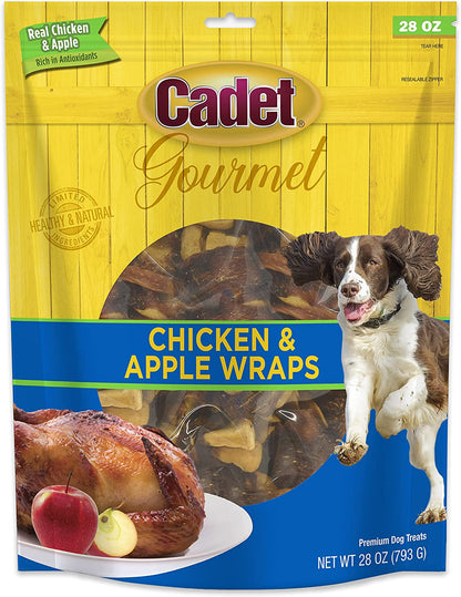 Gourmet Chicken & Apple Wrapped Biscuits Dog Treats, 28 Oz | Made with Real Chicken & Apple, Dog Treats Wraps, Crunchy Healthy Dog Treats, Great for Training, for Small & Large Breeds