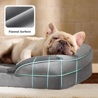 Bedsure Orthopedic Dog Bed Medium with Removable Washable Cover, 28" Grey | Classic Dog Couch Sofa Waterproof, Cozy Bolster Sides, Nonslip Bottom, Comfy Pet Bed for Puppies, Cats, Senior Dogs, Dog Gift